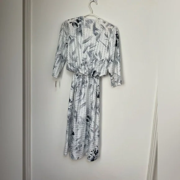 ENCORE (NWT sz 10) vintage 90s deadstock belted secretary floral midi dress - Picture 9 of 11